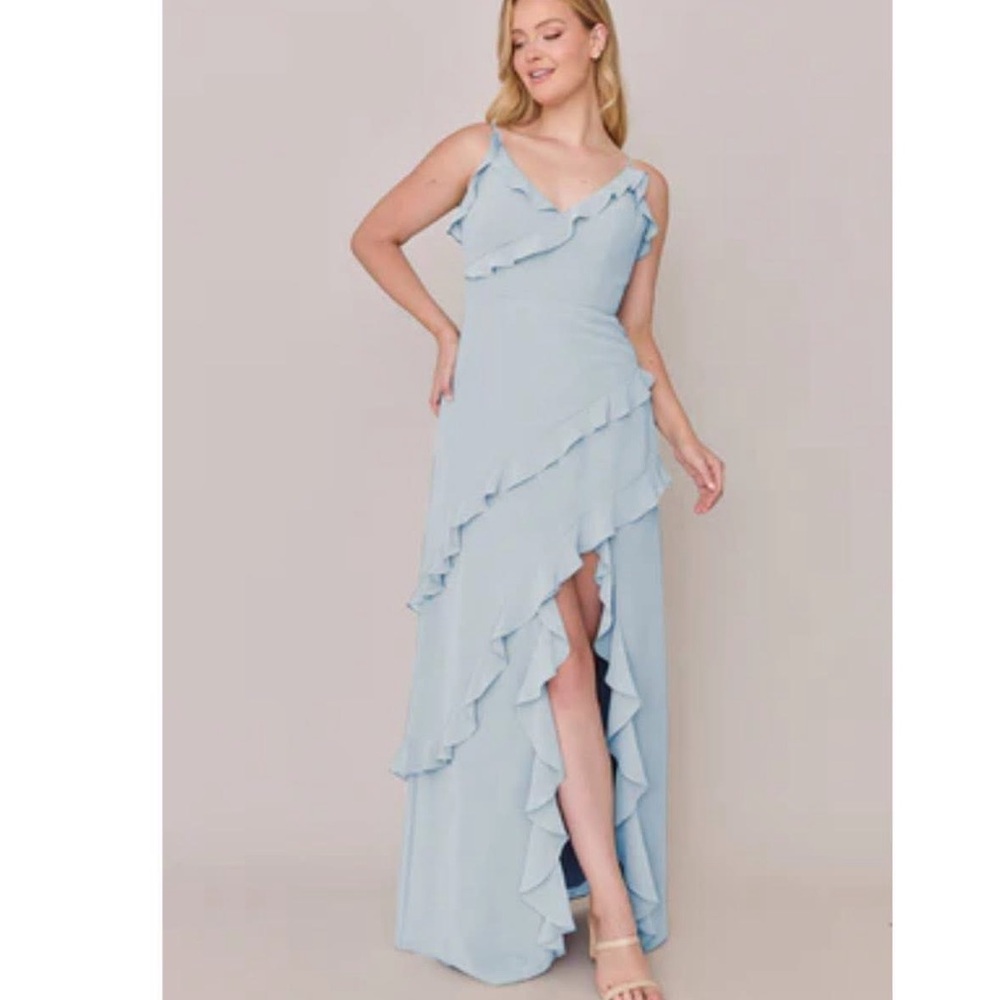 Revelry Jules Chiffon Sky Blue Dress